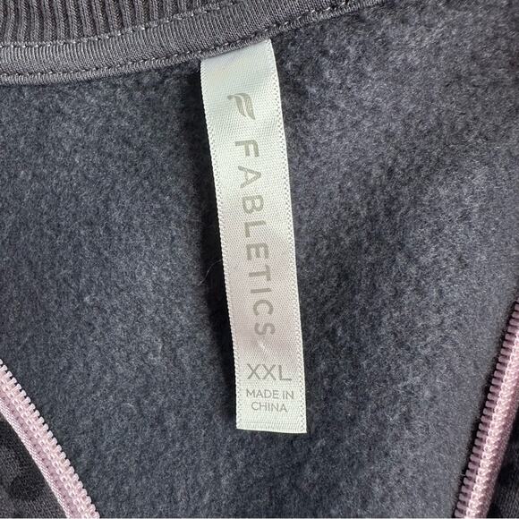 FABLETICS Grey Purple Leapord Forever Fleece 1/2 Zip Sweatshirt Women's Size XXL - Picture 12 of 15
